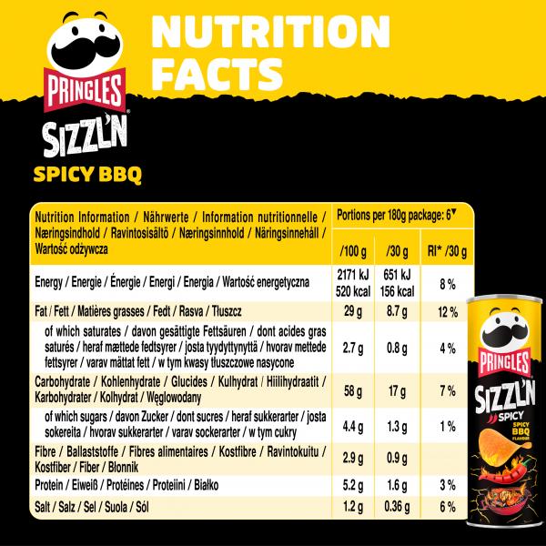Pringles SIZZL'N Spicy Barbecue Chips