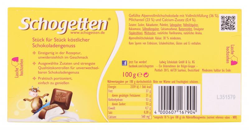 Schogetten Für Kinder mit Milch & Calcium
