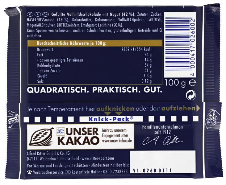 Ritter Sport Bunte Vielfalt Nugat