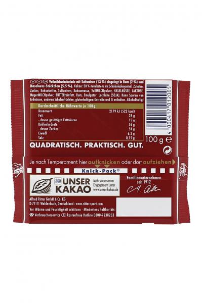 Ritter Sport Bunte Vielfalt Rum Trauben Nuss
