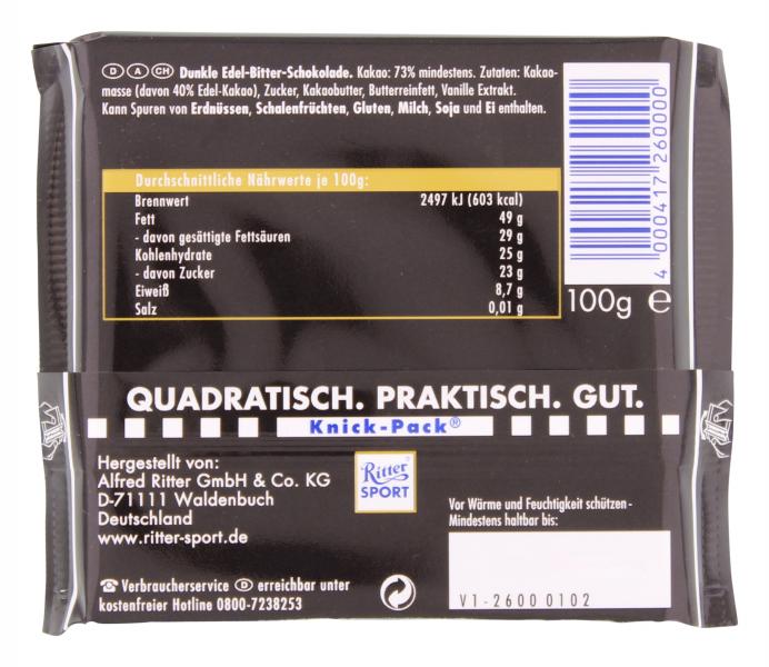 Ritter Sport Bunte Vielfalt Edel-Bitter