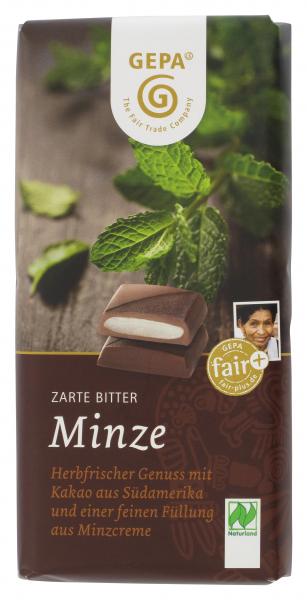 Gepa Bio Minz Schokolade Zartbitter 
