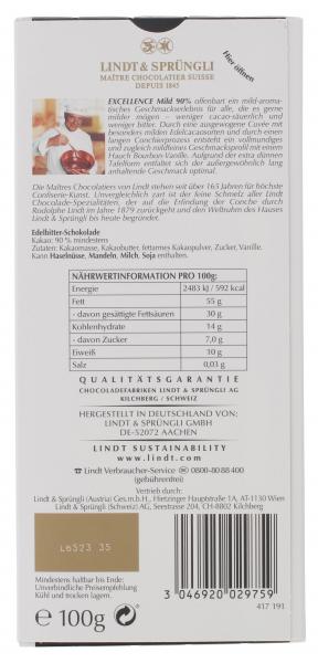 Lindt Excellence Edelbitter mild 90% Cacao 