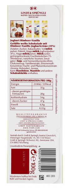 Lindt Joghurt Himbeer-Vanille Weiß