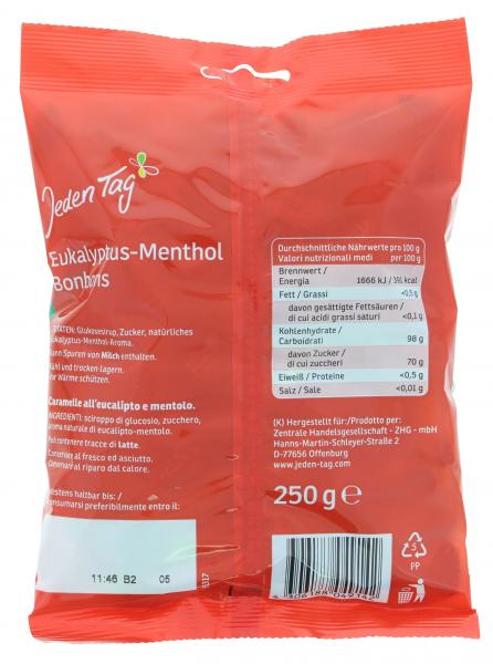 Jeden Tag Eukalyptus-Menthol Bonbons