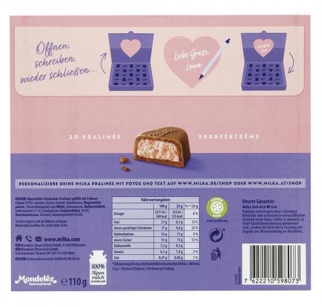 Milka I love Milka Pralinés Erdbeercrème