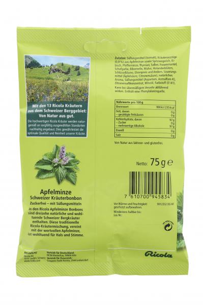 Ricola Apfelminze zuckerfrei