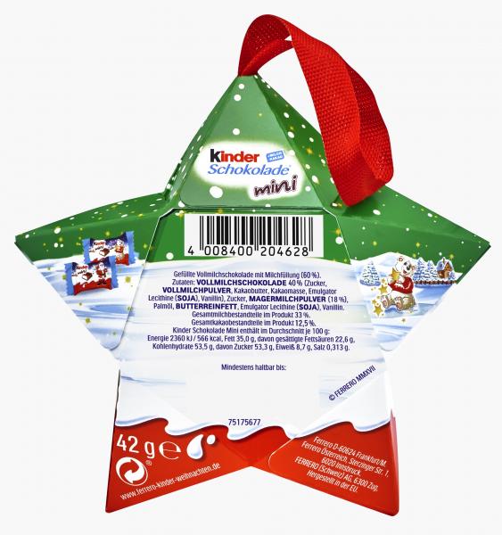 Kinder Schokolade Mini Stern