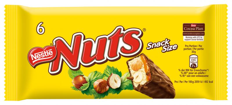 Nestlé Nuts Schokoriegel mit Nuss und Karamell