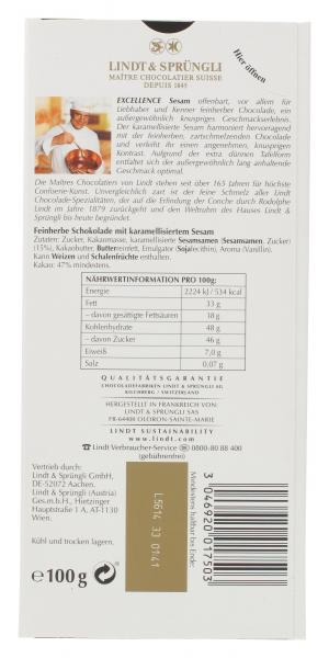 Lindt Excellence Sesam feinherb