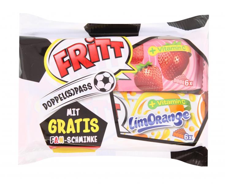 Fritt Doppel(s)pass Erdbeer Orange + Fanschminke
