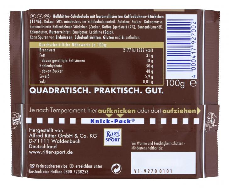 Ritter Sport Bunte Vielfalt Sorte des Jahres Kaffeesplitter