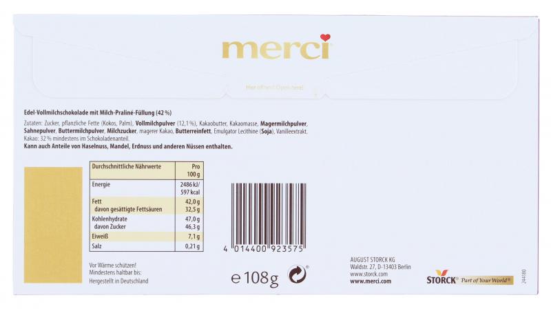 Merci Tafel Praliné Crème