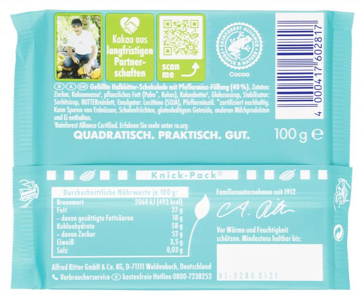 Ritter Sport Bunte Vielfalt Pfefferminz