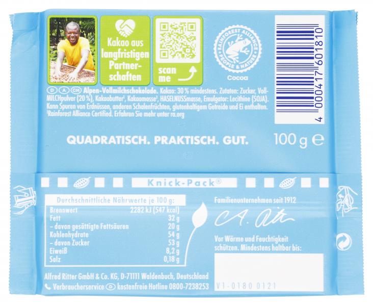Ritter Sport Bunte Vielfalt Alpenmilch