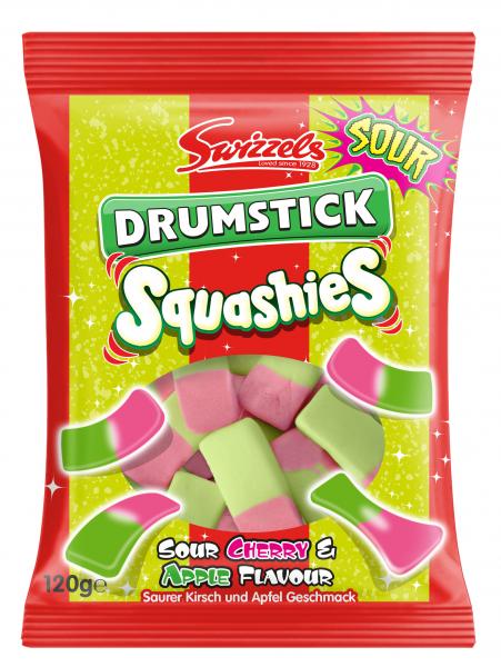 Swizzels Drumstick Squashies Saurer Kirsch und Apfel Geschmack
