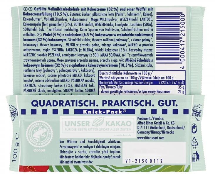 Ritter Sport Bunte Vielfalt Kokoswaffel