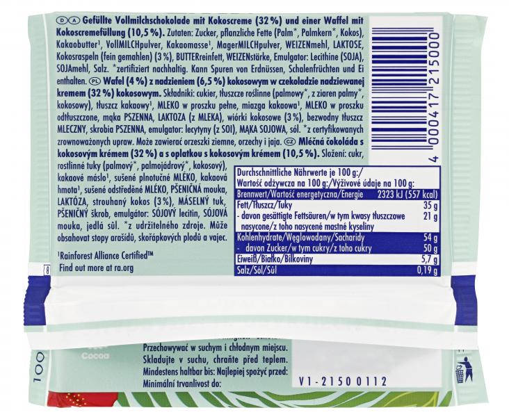 Ritter Sport Bunte Vielfalt Kokoswaffel