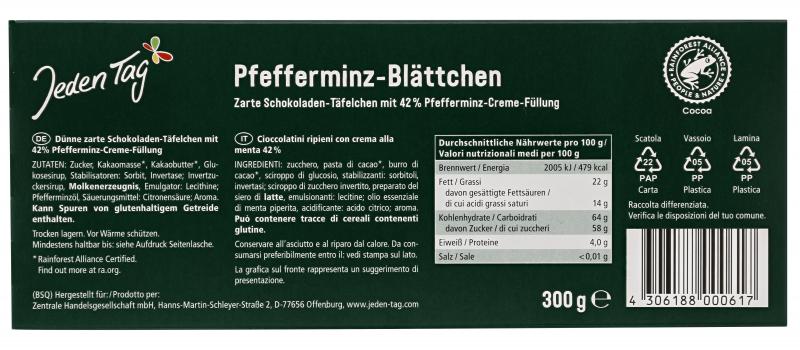 Jeden Tag Pfefferminz Blättchen