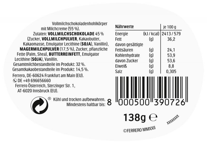Kinder Schokolade Hohlfigur Eule
