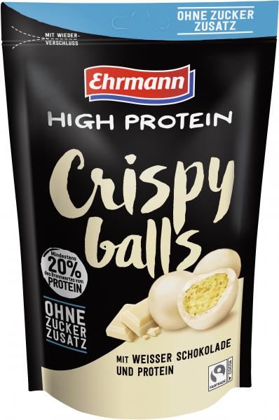 Ehrmann High Protein Crispy Balls weiße Schokolade ohne Zucker