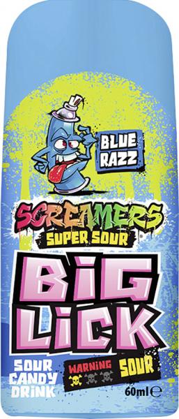 Zed Candy Screamers Super Sour Big Lick Blue Razz Sour Candy Drink