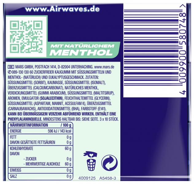 Wrigleys Airwaves Menthol & Eucalyptus