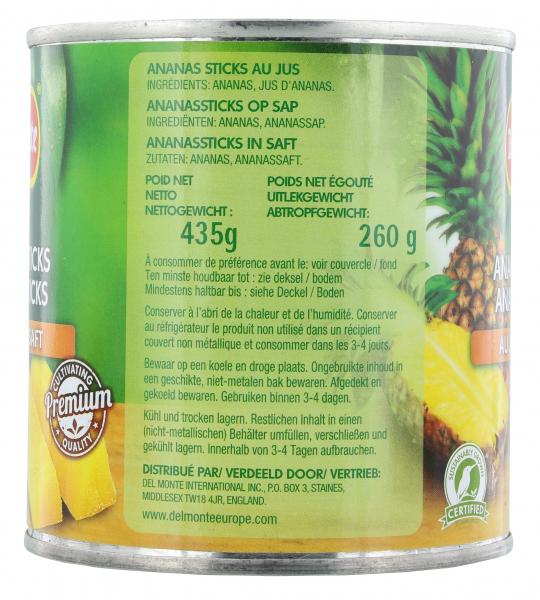 Del Monte Ananassticks in Ananassaft