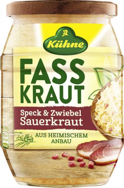 Kühne Fasskraut Sauerkraut mit Speck & Zwiebeln