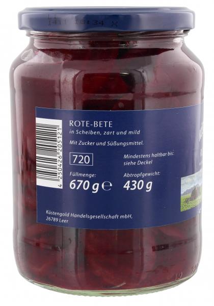 Küstengold Rote-Bete in Scheiben