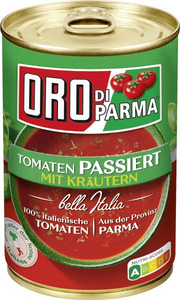 Oro di Parma Tomaten passiert mit Kräutern
