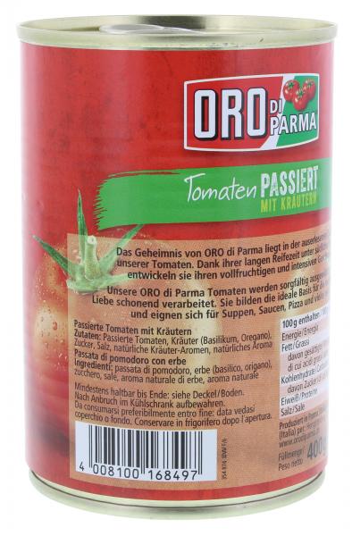 Oro di Parma Tomaten mit Kräutern passiert