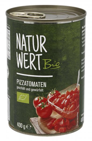 NaturWert Bio Pizza-Tomaten geschält gewürfelt