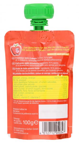 Spreewaldhof Pfelino Fruchtmus Apfel + Erdbeere