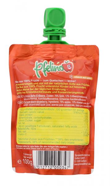Spreewaldhof Pfelino Fruchtmus Apfel + Erdbeere