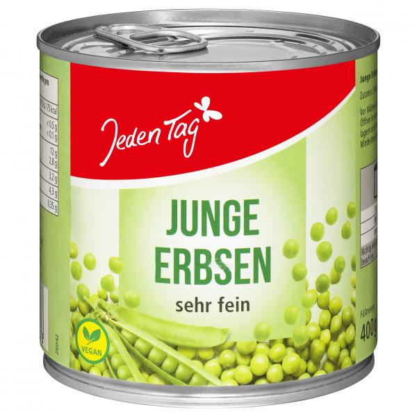 Jeden Tag Junge Erbsen sehr fein