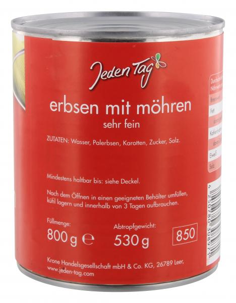 Jeden Tag Erbsen mit Möhren sehr fein