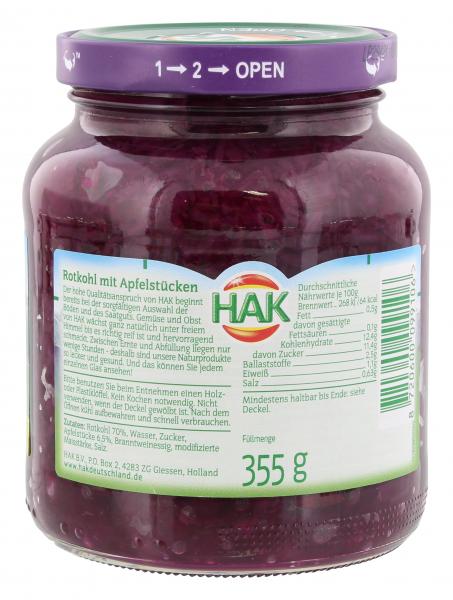 Hak Rotkohl mit Apfelstücken
