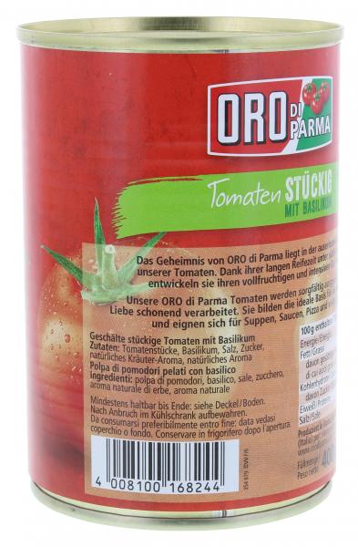 Oro di Parma Tomaten stückig mit Basilikum