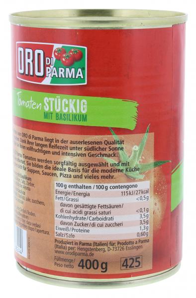 Oro di Parma Tomaten stückig mit Basilikum