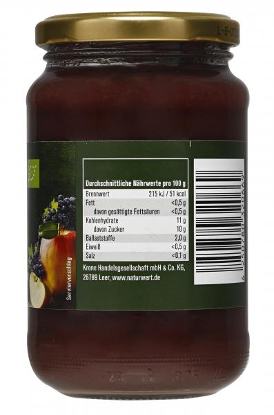 NaturWert Bio Apfelmark mit schwarzer Johannisbeere