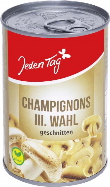 Jeden Tag Champignons III. Wahl geschnitten