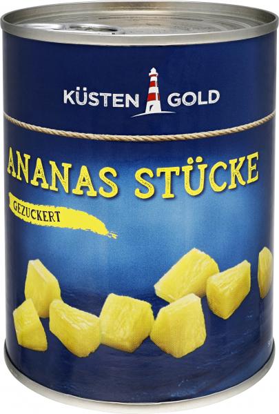 Küstengold Ananas Stücke gezuckert