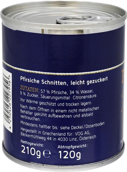 Küstengold Pfirsiche geschnitten