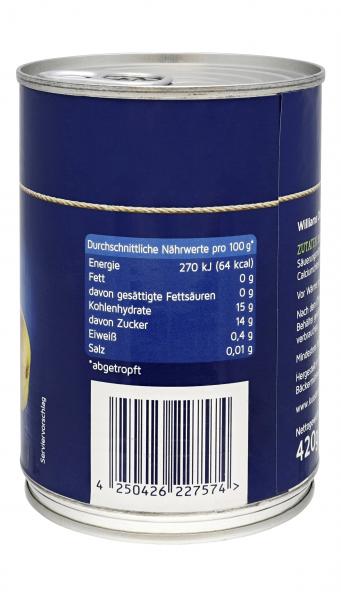 Küstengold Williams Christ Birnen halbe Frucht gezuckert