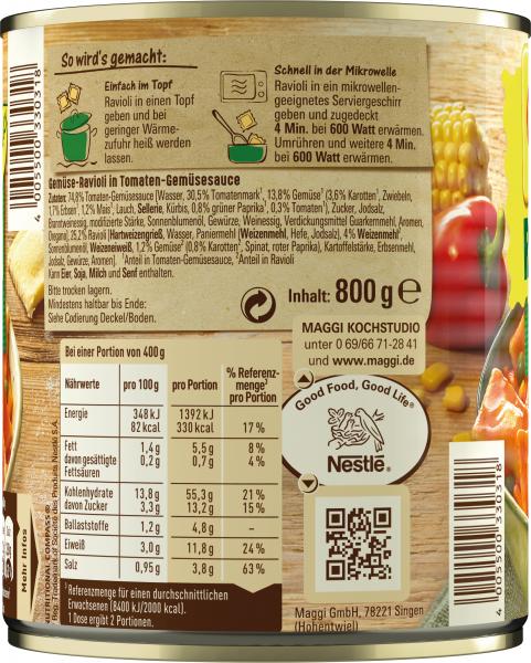 Maggi Gemüse Ravioli ohne Fleisch