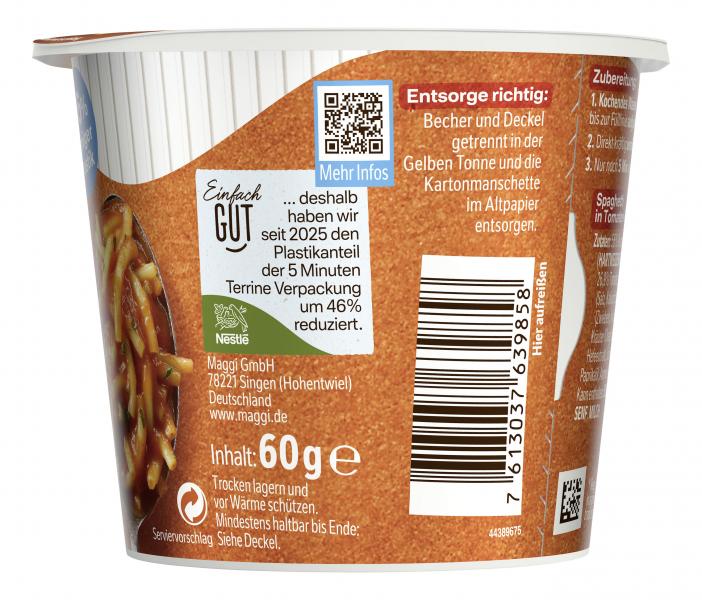 Maggi 5 Minuten Terrine Spaghetti in Tomatensauce