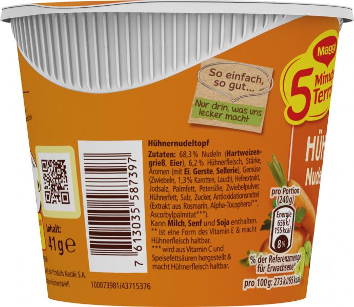 Maggi 5 Minuten Terrine Hühner-Nudeltopf