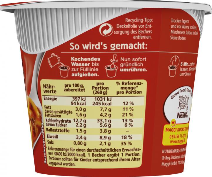 Maggi 5 Minuten Terrine Spaghetti Bolognese