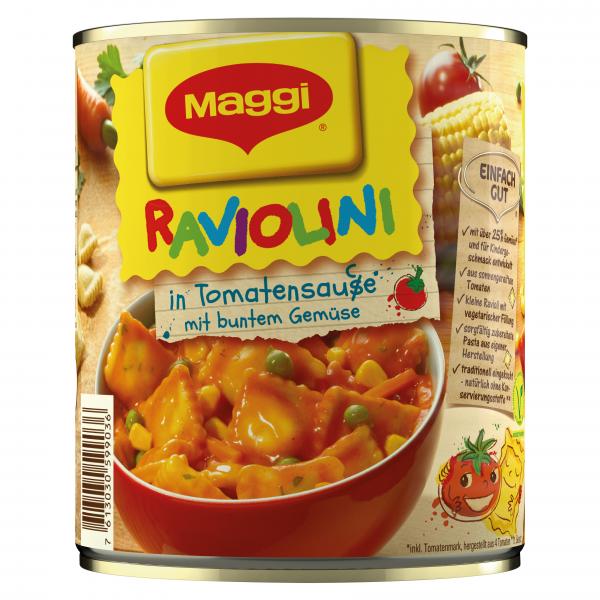 Maggi Raviolini in Tomatensauce mit Gemüse